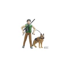 Skogsmstare med hund och utrustning