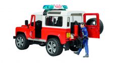 Land Rover Defender brandbil med brandman 1:16
