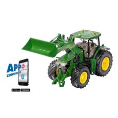 John Deere 7310R med frontlastare och Bluetooth App