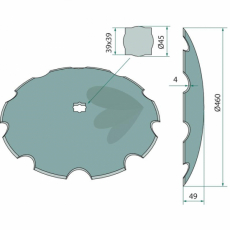 Tallrik tandad 460x4mm