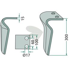 Rotorharvtand Hger - M36100215R