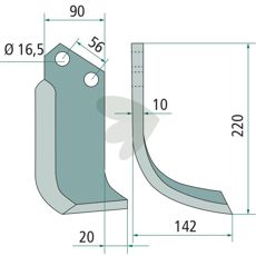 Frskniv Hger, Tjocklek = 10Mm Hger - M09400414R
