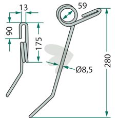 Efterharvspinne bak Kuhn (Nodet) 280mm