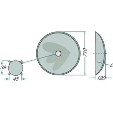 Tallrik slt, 710x6 mm