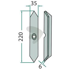 Skr rak Amazone, Kverneland 35X220mm 103555407