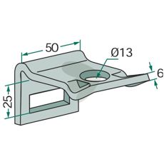 Fste fr pinne 32x10, fr 50x15 ram