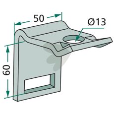 Fste fr pinne 32x10, fr ram 50x50