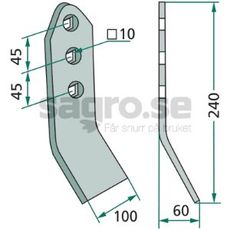 Välvd slitvinkel 419999, perfekt för effektiv jordbearbetning.
