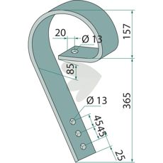 Pinne HE-VA/Doublet- Record m.fl. 365mm hl 13mm