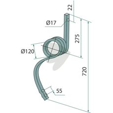 Pinne 25x25mm lngd 720mm hl 120mm