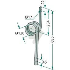 Pinne 685X22mm hl 17/120mm