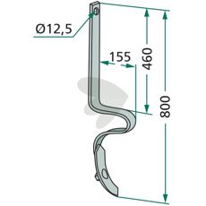 Pinne kpl. med skr 32x10mm lngd 800mm hl 12,5mm