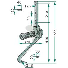 Pinne 32x10mm lngd 635mm hl 12,5/10mm