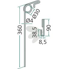 Efterharvspinne universal 360mm