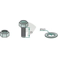 Skruv M8 x 1,25 x 25 mm