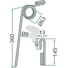 Efterharvspinne KRM,diverse tillverkare - 7003101