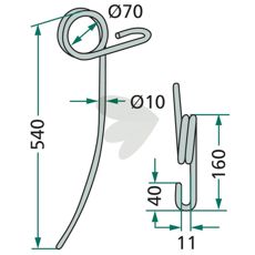 Efterharvspinne Marsk-Stig 540mm