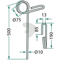 Efterharvspinne Marsk-Stig 500mm