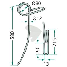 Efterharvspinne Marsk-Stig 580mm