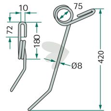 Efterharvspinne Kuhn (Nodet) med flera 520mm