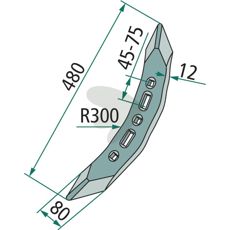 Skrspets Radie = 300 480X80mm 662178