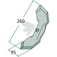 Skr Tjocklek = 8 95X260mm 7/16" UNF