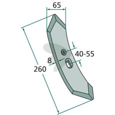 Skr Radie = 235 65X260mm 193570R