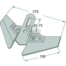 Vingskr kpl. 370X190mm Kckerling, Kverneland