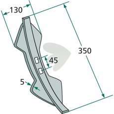 Skr Radie =300 Kongskilde m.fl 130X350mm tjocklek 5mm