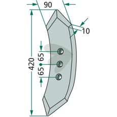 Skrspets Radie = 300 Kuhn/Huard 622189 420mm