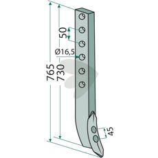 Pinne 50x25mm lngd 765mm hl 16,5mm 428578