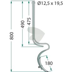 Pinne kpl. med skr 40x10mm 800mm hl 12,5mm