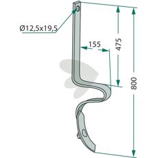 Pinne ls, kpl. med skr Horsch mfl. 40x10mm 00310646