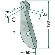 Sskr Amazone m.fl. 22X190mm hl 13mm