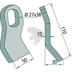 Slagkniv Slagkraft hl 27X38 mm