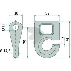 Schackel 1mm 55mm