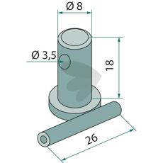 Bult med sprint Kubota, RVM, Tornedo 18X8mm hl 3,5mm