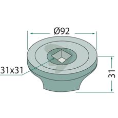 Flns Invndig fr fyrkantsaxel 30x30