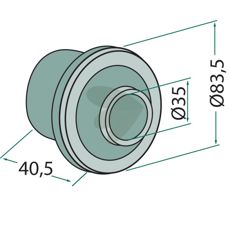 Avstndsstycke hl 35mm Avstndsstycke 83,5X40,5mm
