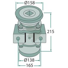 Lager kpl. fr fyrkantsaxlar 40x40 mm typ II