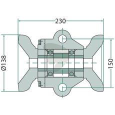 Lager kpl. Fr fyrkantsaxlar 36x36 mm 