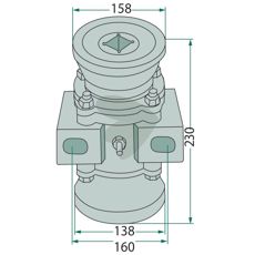 Lager kpl. fr fyrkantsaxel 40x40 mm 