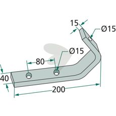 Avskrapare hger och vnster 40X200mm