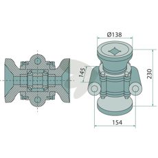 Lager kpl. fr fyrkantsaxlar 40x40 mm 