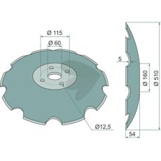 Tallrik tandad 510x5mm 4 fsthl