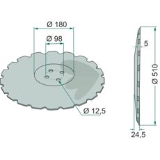 Tallrik fint tandad 510x5 mm 4 hl