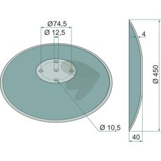Tallrik vlvd  hlkrets- 74,5 mm