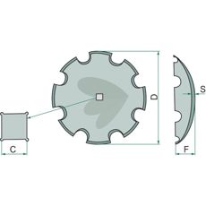 Tallrik tandad fyrkantshl 31X31 5mm, Tnder: 10