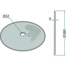 Skivskr 380X4mm hl 32mm
