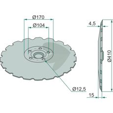 Skivskr SD, 20 tnder  = 410x4,5